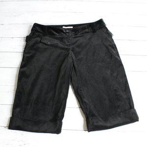 Miss Bisou Vintage Women's Black Velour Capri Pants Size 7 100% Cotton